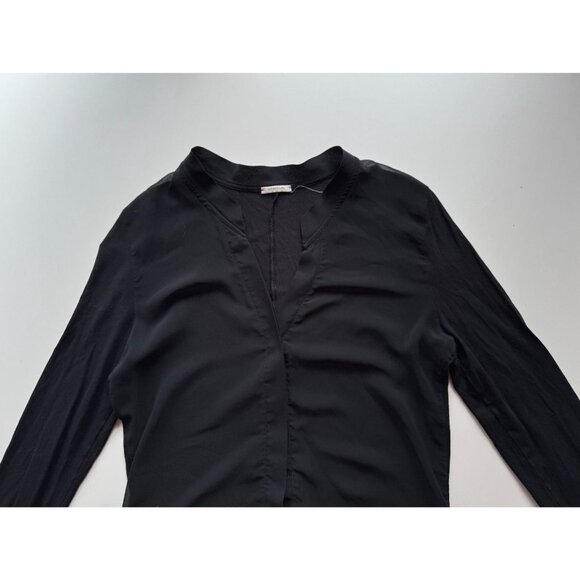 INTIMISSIMI Black Sheer Chiffon Jersey Long Sleevve Button Up Shirt, Size M - Picture 7 of 12